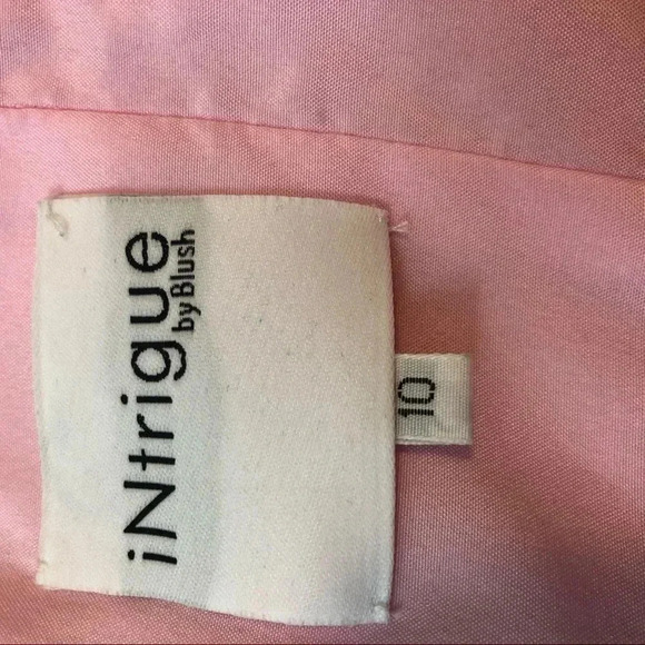 INtrigue by Blush Size 10 Pink Chiffon Grecian Formal Dress Hand Beaded Bodice - Picture 5 of 8